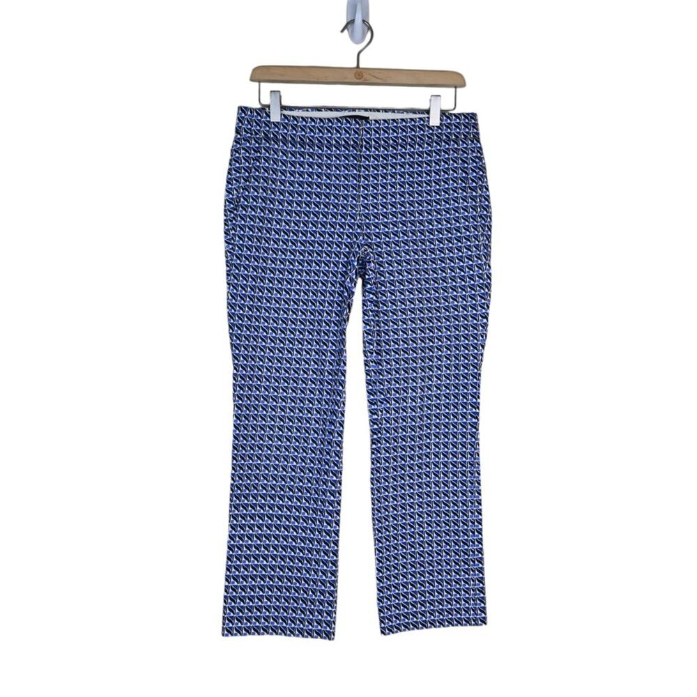 J. Crew Womens 2 Campbell Capri Crop Pants in Abstract Wave Blue
